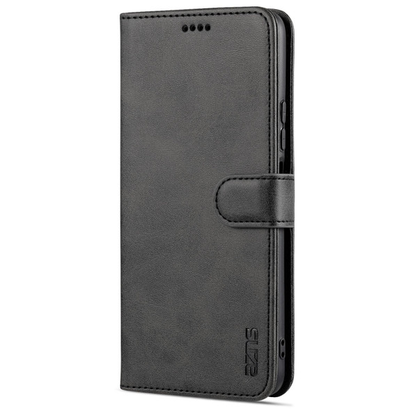 Xiaomi Redmi Note 10 Pro 5G AZNS Skin Feel Calf Texture Horizontal Flip Leather Case with Card Slots & Holder & Wallet(Black)