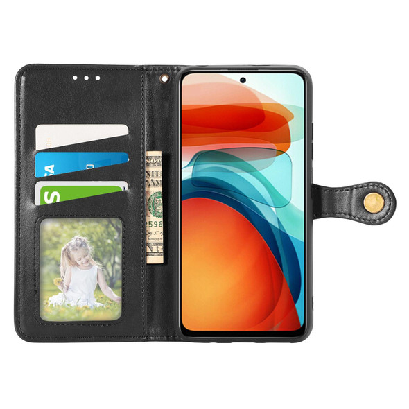 Xiaomi Redmi Note 10 Pro 5G / Poco X3 GT Solid Color Leather Buckle Phone Case with Lanyard & Photo Frame & Card Slot & Wallet & Stand Function(Black)