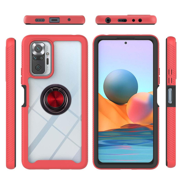 Xiaomi Redmi Note 10 Pro / Redmi Note 10 Pro Max Starry Sky Solid Color Series Shockproof PC + TPU Protective Case with Ring Holder & Magnetic Function(Red)