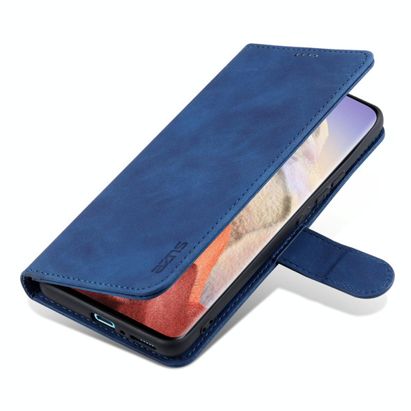 Xiaomi Mi 11 Ultra AZNS Skin Feel Calf Texture Horizontal Flip Leather Case with Card Slots & Holder & Wallet(Blue)