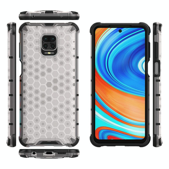 Xiaomi Redmi Note 9 Pro Max Shockproof Honeycomb PC + TPU Protective Case(White)