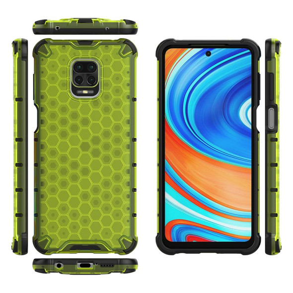 Xiaomi Redmi Note 9S Shockproof Honeycomb PC + TPU Protective Case(Green)