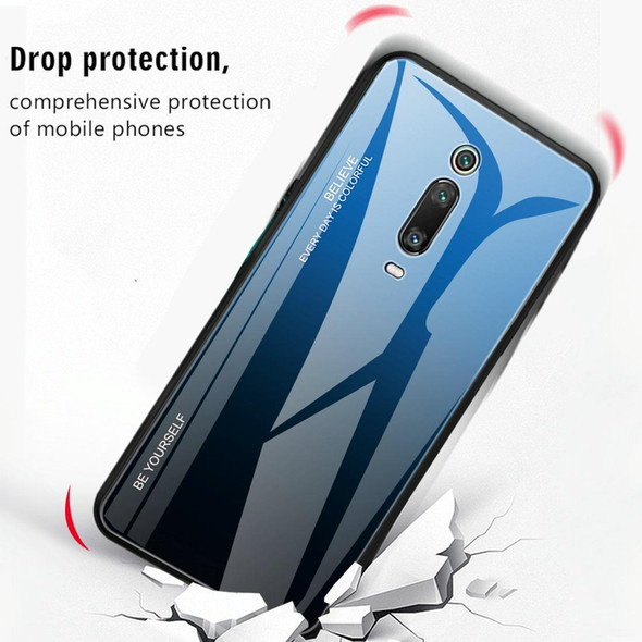 Xiaomi Redmi K20 / K20 Pro / Mi 9T / Mi 9T Pro Gradient Color Glass Case(Blue)