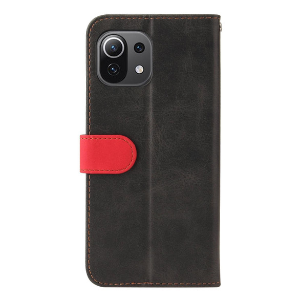 Xiaomi Mi 11 Business Stitching-Color Horizontal Flip PU Leather Case with Holder & Card Slots & Photo Frame(Red)