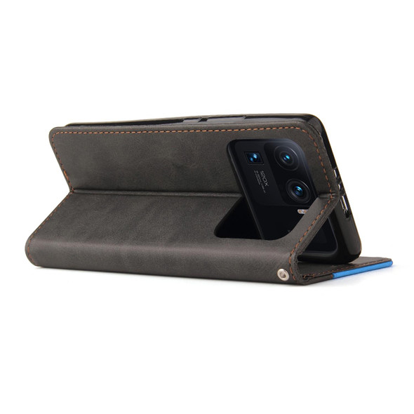 Xiaomi Mi 11 Ultra Business Stitching-Color Horizontal Flip PU Leather Case with Holder & Card Slots & Photo Frame(Blue)