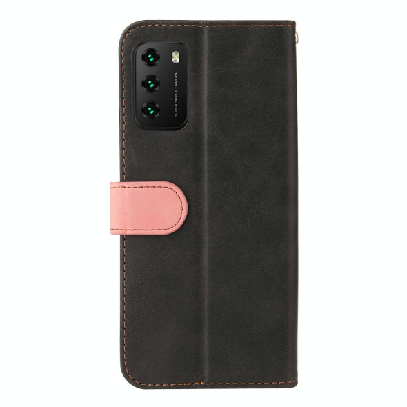Xiaomi Redmi 9T/9 Power/Note 9 4G/Poco M3 Business Stitching-Color Horizontal Flip PU Leather Case with Holder & Card Slots & Photo Frame(Pink)
