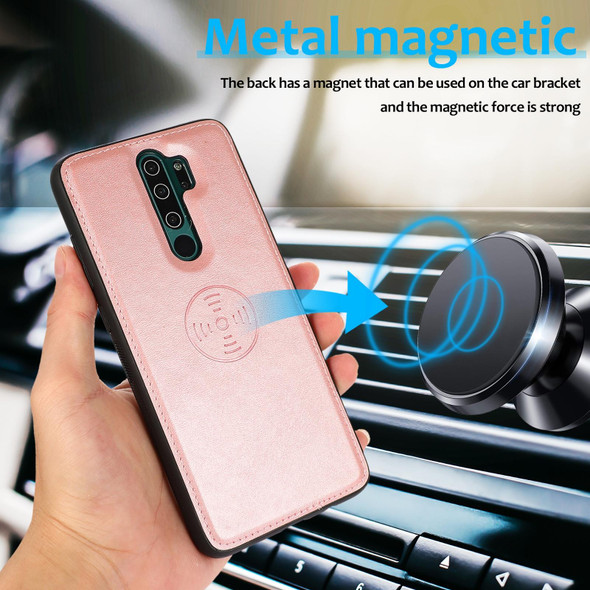 Xiaomi Redmi Note 8 Pro Calf Texture 2 in 1 Detachable Magnetic Back Cover Horizontal Flip Leather Case with Holder & Card Slots & Wallet & Photo Frame(Rose Gold)