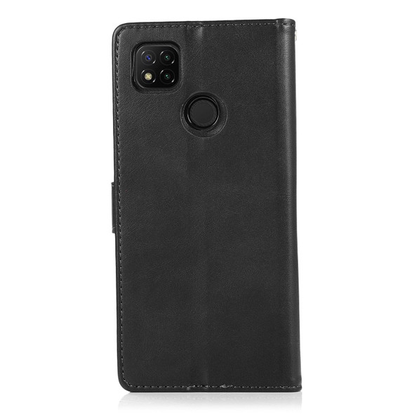 Xiaomi Redmi 9C Calf Texture 2 in 1 Detachable Magnetic Back Cover Horizontal Flip Leather Case with Holder & Card Slots & Wallet & Photo Frame(Black)
