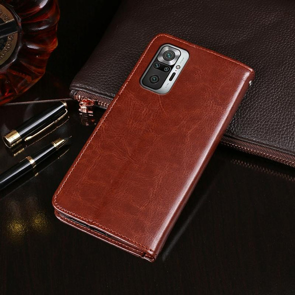 Xiaomi Redmi Note 10 Pro 5G idewei Crazy Horse Texture Horizontal Flip Leather Case with Holder & Card Slots & Wallet(Rose Red)