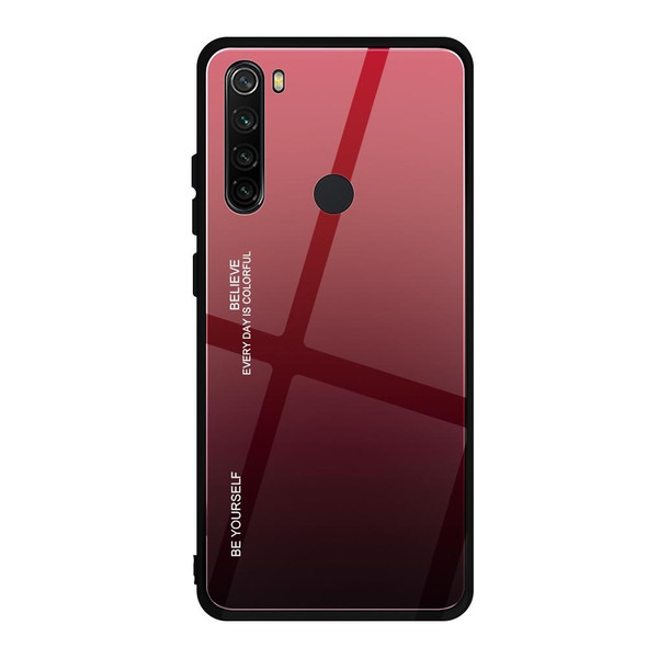 Xiaomi Redmi Note 8 Gradient Color Glass Case(Red)