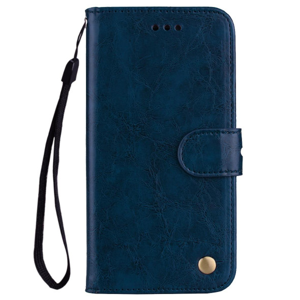 Xiaomi Redmi Note 9T Business Style Oil Wax Texture Horizontal Flip Leather Case with Holder & Card Slots & Wallet(Blue)