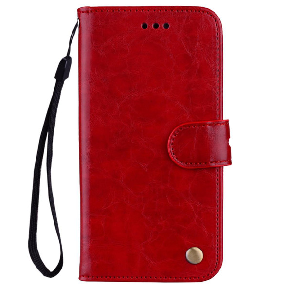 Xiaomi Redmi K40 / K40 Pro Business Style Oil Wax Texture Horizontal Flip Leather Case with Holder & Card Slots & Wallet(Red)