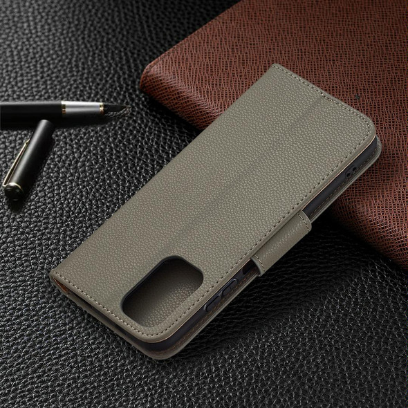 Xiaomi Redmi Note 10 4G Litchi Texture Pure Color Horizontal Flip Leather Case with Holder & Card Slots & Wallet & Lanyard(Grey)