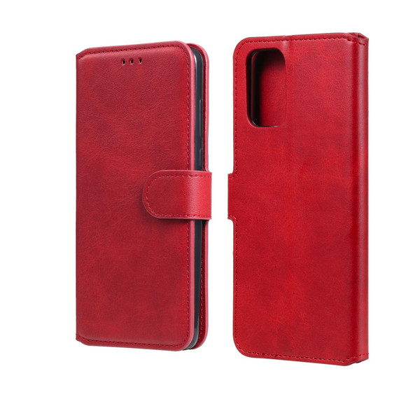 Xiaomi Redmi Note 10 4G / Note 10S Classic Calf Texture PU + TPU Horizontal Flip Leather Case with Holder & Card Slots & Wallet(Red)