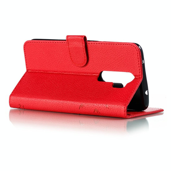 Xiaomi Redmi Note 8 Pro Feather Pattern Litchi Texture Horizontal Flip Leather Case with Holder & Wallet & Card Slots(Red)