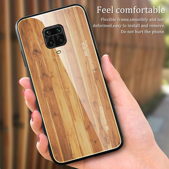 Xiaomi Redmi Note 9S Wood Grain Tempered Glass + TPU Shockproof Case(M05)