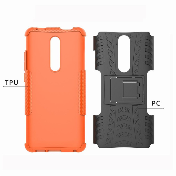 Tire Texture TPU+PC Shockproof Protective Case with Holder for Xiaomi Mi 9T / 9T Pro / Redmi K20 / K20 Pro(Purple)