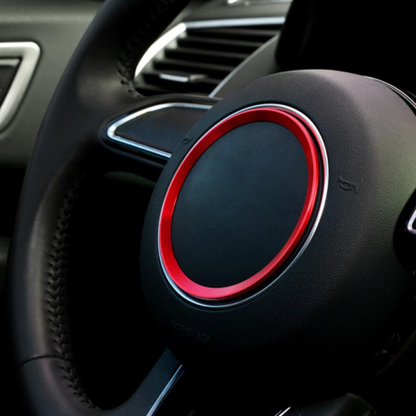Car Aluminum Steering Wheel Decoration Ring - Audi(Red)