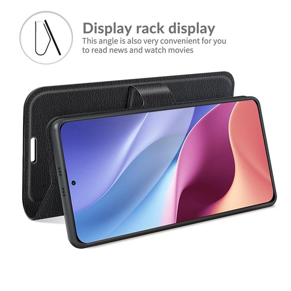 Xiaomi Redmi K40 Pro / K40 / Poco F3 / Mi 11i Litchi Texture Horizontal Flip Protective Case with Holder & Card Slots & Wallet(Black)