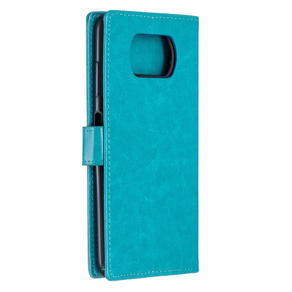 Xiaomi Poco X3 NFC Crazy Horse Texture Horizontal Flip Leather Case with Holder & Card Slots & Wallet & Photo Frame(Blue)