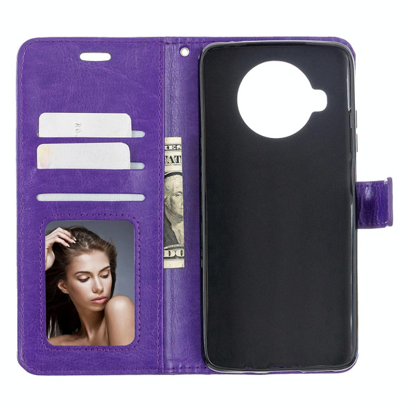 Xiaomi Mi 10T Lite Crazy Horse Texture Horizontal Flip Leather Case with Holder & Card Slots & Wallet & Photo Frame(Purple)