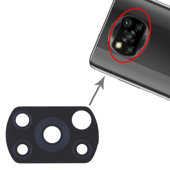 10 PCS Back Camera Lens for Xiaomi Poco X3 NFC / Poco X3 M2007J20CG M2007J20CT