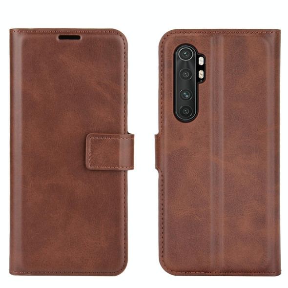 Xiaomi Mi Note 10 Lite Retro Calf Pattern Buckle Horizontal Flip Leather Case with Holder & Card Slots & Wallet(Dark Brown)