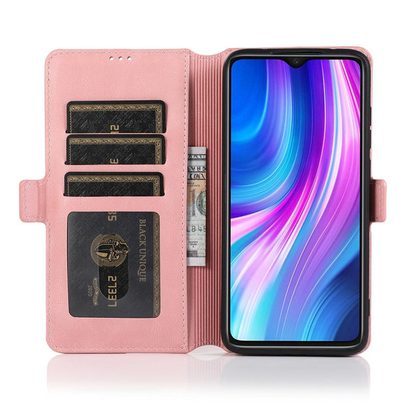 Xiaomi Redmi Note 8 Pro Retro Magnetic Closing Clasp Horizontal Flip Leather Case with Holder & Card Slots & Photo Frame & Wallet(Rose Gold)