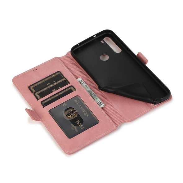 Xiaomi Redmi Note 8T Retro Magnetic Closing Clasp Horizontal Flip Leather Case with Holder & Card Slots & Photo Frame & Wallet(Rose Gold)