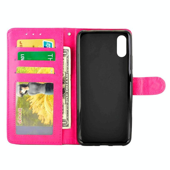 Xiaomi Redmi 9A Crazy Horse Texture Leather Horizontal Flip Protective Case with Holder & Card Slots & Wallet & Photo Frame(Magenta)