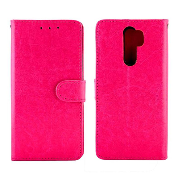 Xiaomi Redmi 9 Crazy Horse Texture Leather Horizontal Flip Protective Case with Holder & Card Slots & Wallet & Photo Frame(Magenta)