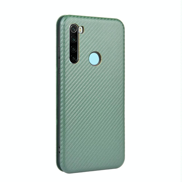 Xiaomi Redmi Note 8T Carbon Fiber Texture Magnetic Horizontal Flip TPU + PC + PU Leather Case with Card Slot(Green)