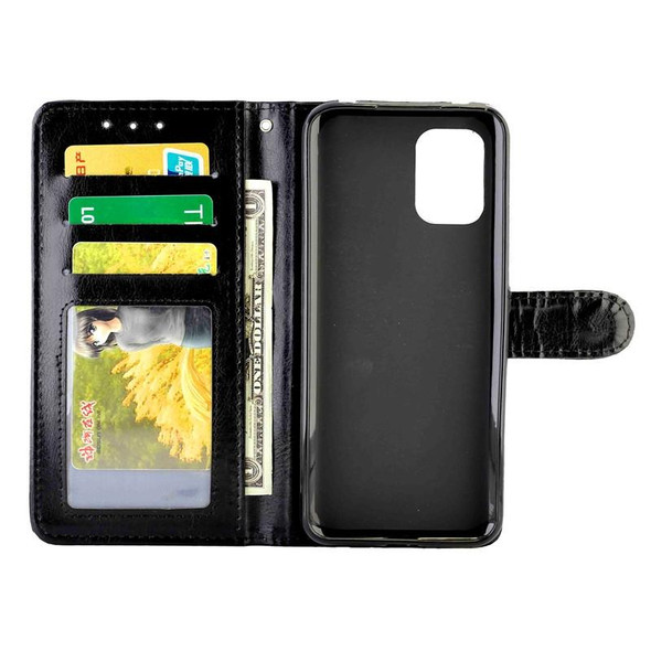 Xiaomi Mi 10lite Crazy Horse Texture Leather Horizontal Flip Protective Case with Holder & Card Slots & Wallet & Photo Frame(Black)