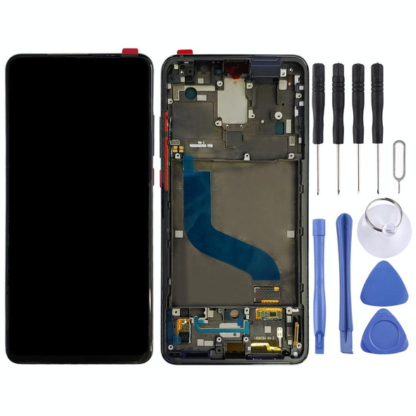 Original AMOLED Material LCD Screen and Digitizer Full Assembly with Frame for Xiaomi 9T Pro / Redmi K20 Pro / Redmi K20(Black)