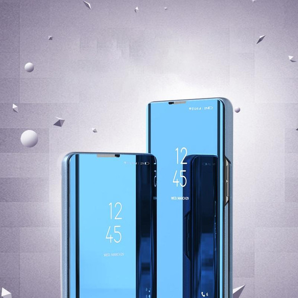 Xiaomi Redmi 10X 4G Plated Mirror Horizontal Flip Leather Case with Holder(Purple Blue)