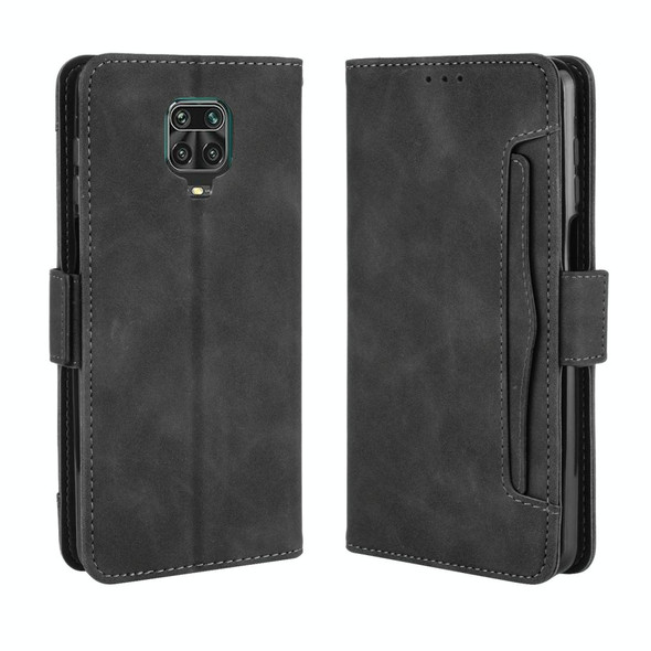 Xiaomi Redmi Note 9 Pro / Note 9s / Note 9 Pro Max Wallet Style Skin Feel Calf Pattern Leather Case with Separate Card Slot(Black)
