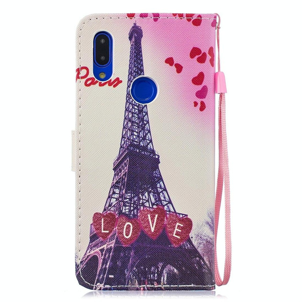 Love Tower Pattern Horizontal Flip Leather Case for Xiaomi Redmi 7, with Holder & Card Slots & Wallet