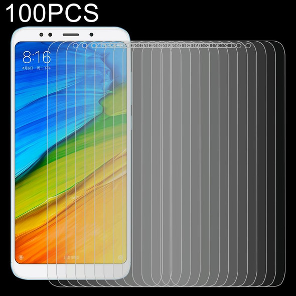 100 PCS for Xiaomi Redmi 5 Plus  0.26mm 9H Surface Hardness 2.5D Curved Edge Tempered Glass Screen Protector