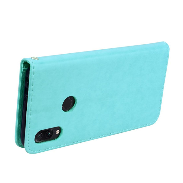 Rose Embossed Horizontal Flip PU Leather Case for Xiaomi Redmi Note 7, with Holder & Card Slots & Wallet(Green)