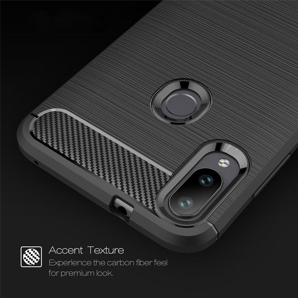 Brushed Texture Carbon Fiber TPU Case for Xiaomi Mi Play (Red)