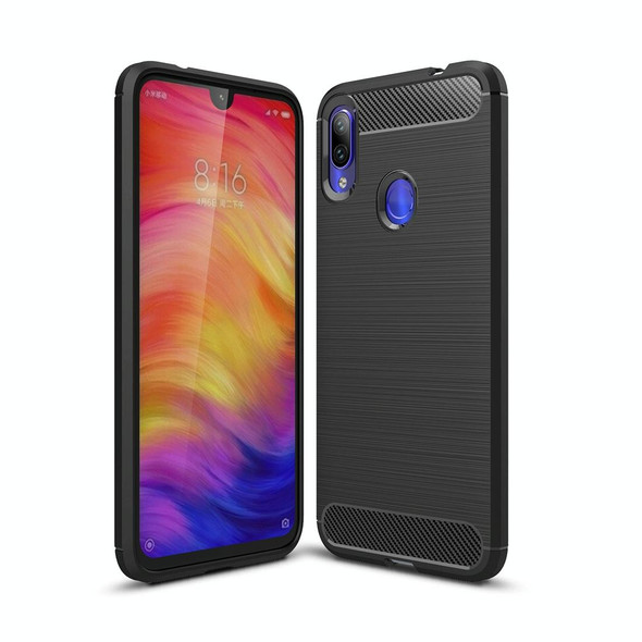 Brushed Texture Carbon Fiber TPU Case for Xiaomi Redmi Note 7 / Redmi Note 7 Pro(Black)