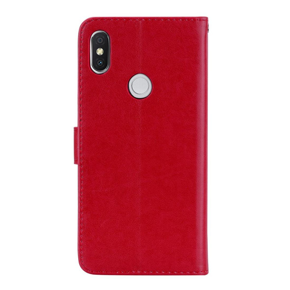 Rose Embossed Horizontal Flip Environmental PU Leather Case for Xiaomi Redmi S2, with Holder & Card Slots & Wallet (Red)