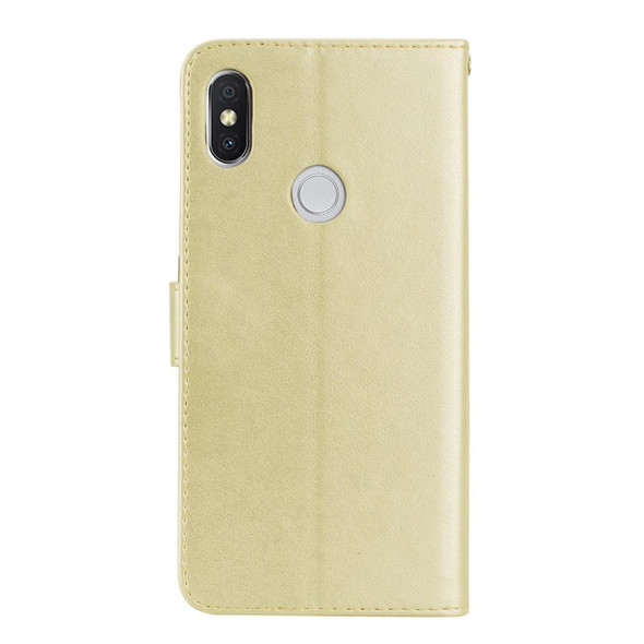 Rose Embossed Horizontal Flip Environmental PU Leather Case for Xiaomi Redmi S2, with Holder & Card Slots & Wallet (Gold)