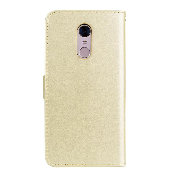 Xiaomi Redmi 5 Rose Embossed Horizontal Flip Environmental PU Leather Case with Holder & Card Slots & Wallet (Gold)