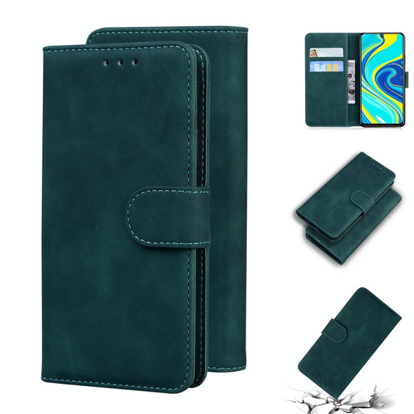 Xiaomi Redmi Note 9S / Note 9 Pro / Note 9 Pro Max Skin Feel Pure Color Flip Leather Phone Case(Green)