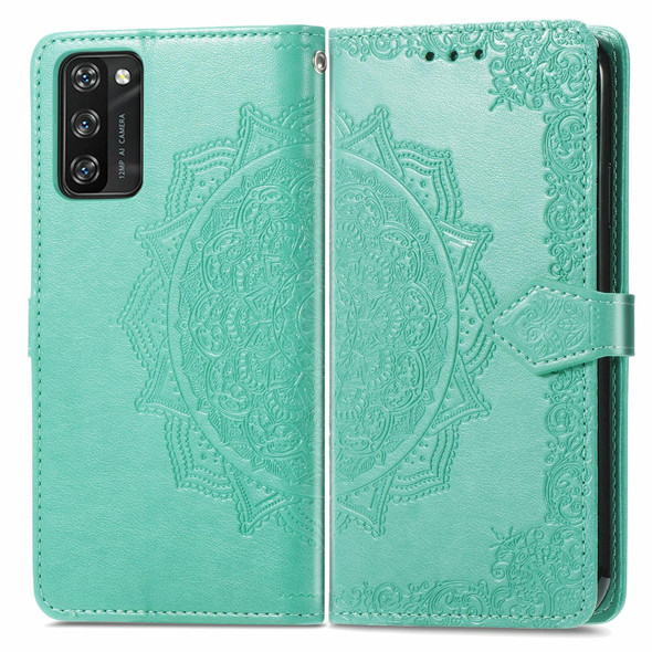 Blackview A100 Mandala Embossing Pattern Horizontal Flip Leatherette Case with Holder & Card Slots & Wallet & Lanyard(Green)