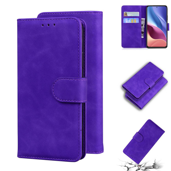 Xiaomi Redmi K40 / K40 Pro / Poco F3 Skin Feel Pure Color Flip Leather Phone Case(Purple)