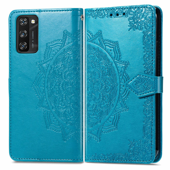 Blackview A100 Mandala Embossing Pattern Horizontal Flip Leatherette Case with Holder & Card Slots & Wallet & Lanyard(Blue)