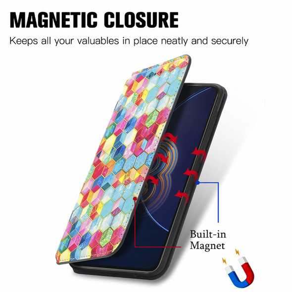 Asus Zenfone 8 Flip Colorful Magnetic Horizontal Flip PU Leatherette Case with Holder & Card Slot & Wallet(Magic Space)