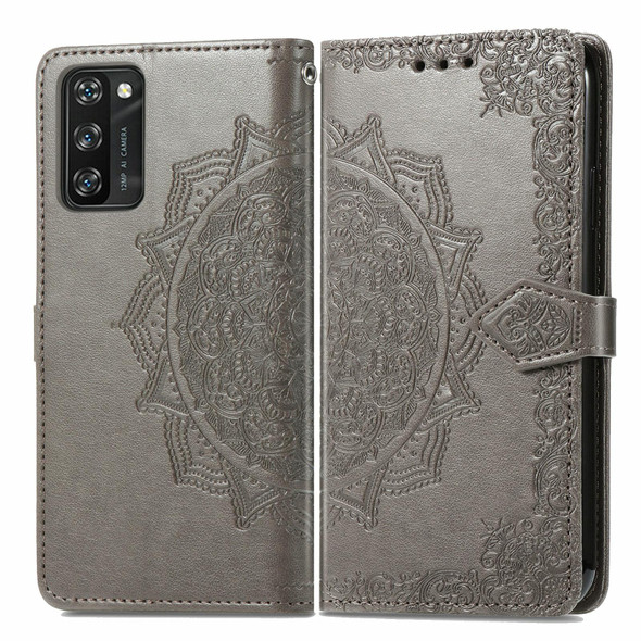 Blackview A100 Mandala Embossing Pattern Horizontal Flip Leatherette Case with Holder & Card Slots & Wallet & Lanyard(Grey)